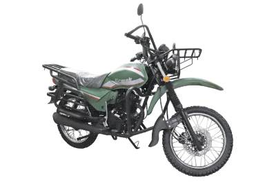 Мотоцикл ERMAK 150 см3 (колеса спица 18"/18",внедор.резин, диск.пер.торм.,защита картер/рук/ног,сигн) ЗЕЛЕНЫЙ