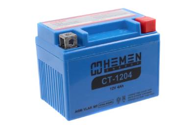 Аккумулятор 12В 4Ач HEMEN ENERGY CT1204 (UTX4L-BS(MF))(кислотный, герметичный) (обр.полярн) (113*70*85мм)