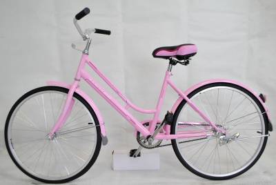 Велосипед 24" РЕТРО BKW-9918 (рама сталь, тормоз ножной, широкое седло, стальн. крылья)Розовый