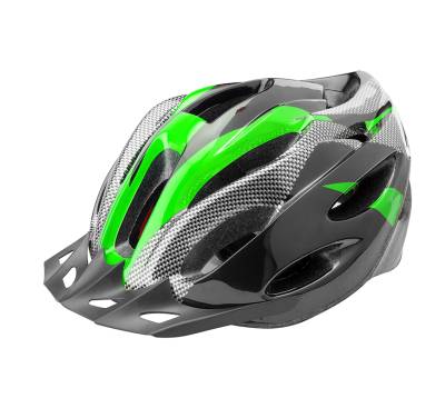Шлем вело "СТЕЛС" fsd-hl021 ремешок со светодиодом (цв. черно-зеленый) размер l (58-60 см)