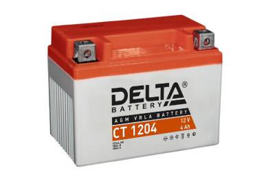 Аккумулятор 12В 4Ач DELTA CT1204 (YT4L-BS) (кислотный, герметичный) (обр.полярн) (113*69*87мм)      