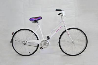 Велосипед 24" РЕТРО BKW-9918 (рама сталь, тормоз ножной, широкое седло, стальн. крылья)Белый
