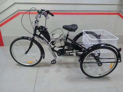 Мотовелосипед 24" Polymobil (трицикл) с веломотором (F80) ЧЕРНЫЙ                                    