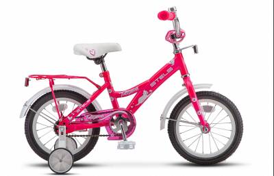 Велосипед 14" СТЕЛС "talisman lady" (алюм.обод, звонок, доп. колеса, багажник)розовый