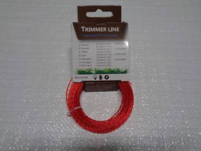 Леска триммерная (1,3*15м) TRIMMER LINE с картонной этикеткой (квадрат витой) (металл сердечник)