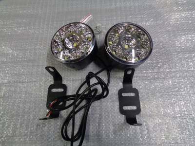 Фары светодиодные, круглые, c кронштейнами, диаметр 67мм,12V,9 LED SMD 5050,2 W каждая лампа (ПАРА) 